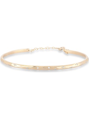 Ginza Design Jewelry Lospegos Pırlanta Taşlı 14 Ayar Altın Kadın Bilezik