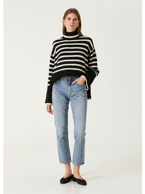 Toteme Mavi Crop Straight Jean Pantolon