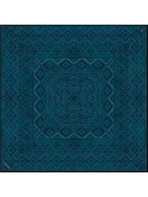 Poanes Etnik Desenli Twill Ipek Kadın Eşarp