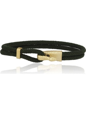 Melie Jewelry Snake Yeşil Ipli 925 Ayar Gümüş Erkek Bileklik
