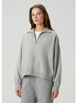 Ganni Gri Fermuarlı Sweatshirt