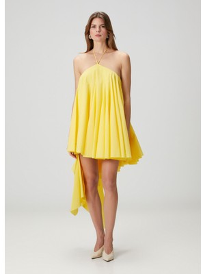Jacquemus Sarı Asimetrik Volanlı Elbise