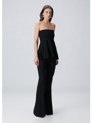  collection siyah flare abiye pantolon