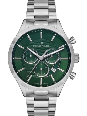 Jacques Philippe JPQGC0313X6N Metalik Gri Çelik Erkek Kol Saati