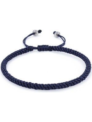 AtolyeWolf Knot Lacivert Erkek Gümüş Bileklik