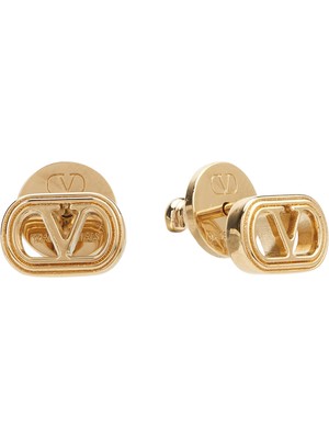 Valentino Garavani Vlogo Gold Kadın Küpe