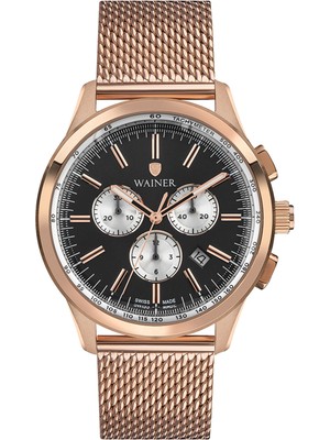 Wainer WA.12340-B Çelik Pembe Altın Erkek Kol Saati