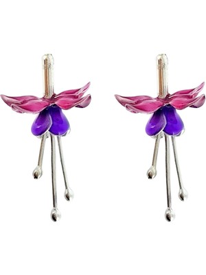 Ezra Baghaki Jewellery Fuşya 925 Ayar Gümüş Kadın Küpe