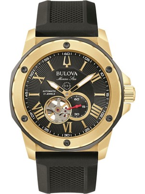 Bulova Marine Star 98A272 Siyah Silikon Erkek Kol Saati