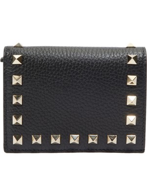Valentino Garavani Rockstud Siyah Kadın Deri Cüzdan
