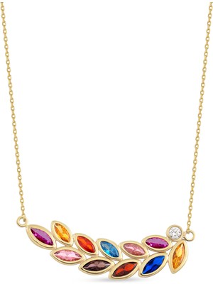 Orena Jewelry Bunch Pırlanta Taşlı 14 Ayar Altın Kadın Kolye