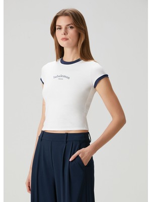 Lululemon Organik Pamuk Ringer Baby Tee Beyaz *grafik