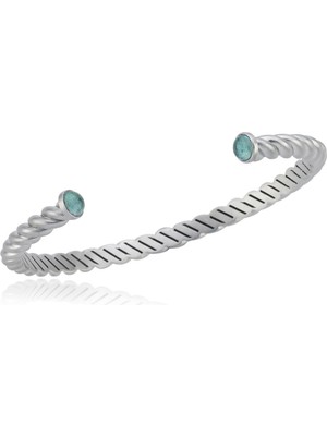 Melie Jewelry Marcus 925 Ayar Blue Topaz Burgu Gümüş Erkek Bileklik