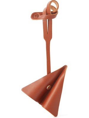 Chivit Origami Uçak Figürlü Konyak Rengi Deri Çanta Süsü Kadın Anahtarlık