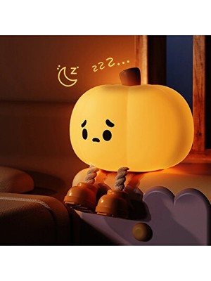 Maison Luré Yatak Odası Için Balkabağı Şekilli Silikon Gece Lambası Masa ve Gece Lambası