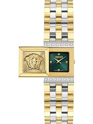Versace VRSCVE0C00125 Altın Rengi Metalik Gri Çelik Kadın Kol Saati