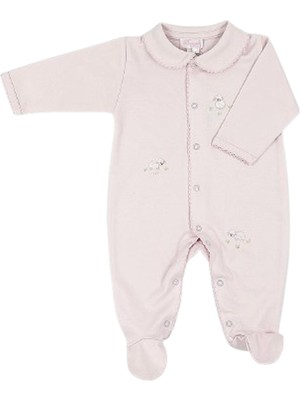 Princess Baby Pembe Nakışlı Kız Bebek Patikli Tulum