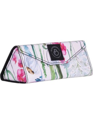 BloominBag Spring Bloom Desenli Beyaz Kadın Gözlük Kılıfı
