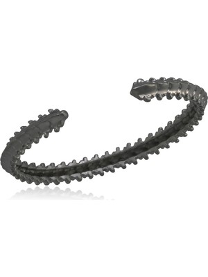 Melie Jewelry Skeleton 925 Ayar Gümüş Üzeri Siyah Kaplama Erkek Bileklik