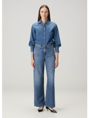 Rag & Bone Logan Wide Leg Mavi Jean Pantolon