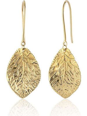 Orena Jewelry Harem Leaf 14 Ayar Altın Kadın Küpe