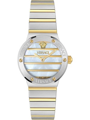 Versace VRSCVE0S00325 Altın Rengi Metalik Gri Çelik Kadın Kol Saati