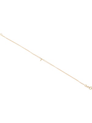 Collection Taşlı Harf Detaylı Kadın Altın Bileklik