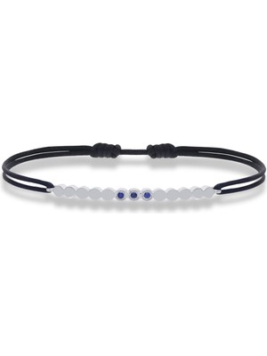 Aleyna Cebeci Jewelry Azure Safir Taşlı Erkek Gümüş Bileklik