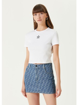Fendi Beyaz Logolu T-Shirt