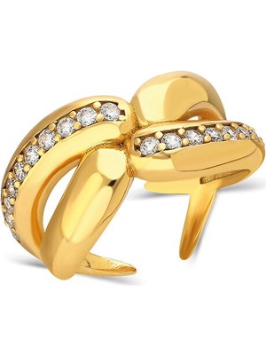 Nayra Jewelry United 925 Ayar Gümüş Üzeri 18 Ayar Mikron Altın Kaplama Kadın Yüzük