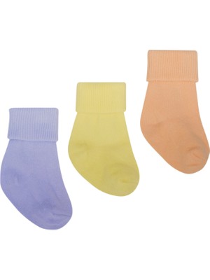 Lille Trove Renkli Yenidoğan Unisex Bebek 3'lü Çorap Seti