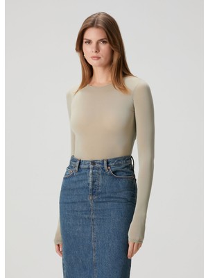 Wardrobe Nyc Sheer Bej Bodysuit