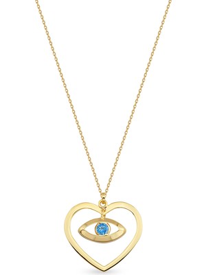Orena Jewelry Heart Eye 14 Ayar Altın Kadın Kolye
