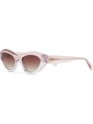 Hermossa Hm 1678 C4 Cat Eye Şeffaf Pembe Asetat Kadın Güneş Gözlüğü