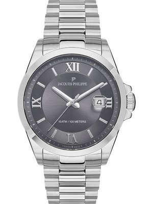Jacques Philippe JPQGS331346V2 Metalik Gri Çelik Erkek Kol Saati