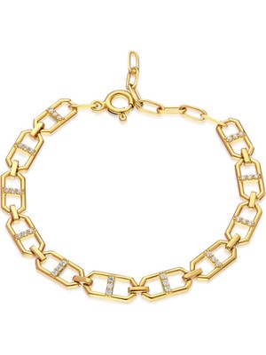 Nayra Jewelry Sequence Chain 925 Ayar Gümüş Üzeri Altın Kaplama Bilezik