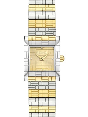 Versace VRSCVE9B00424 Altın Rengi Metalik Gri Çelik Kadın Kol Saati