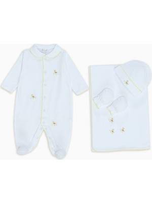 Princess Baby Civciv Nakışlı 4lü Unisex Bebek Hediye Seti