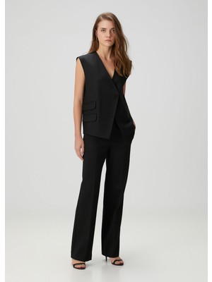 Academia Siyah Straight Leg Pantolon