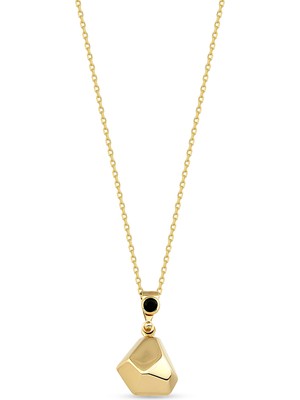 Orena Jewelry Kristal Onyx 14 Ayar Kadın Altın Kolye