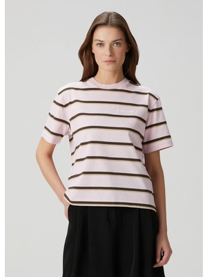 Canada Goose Roam Pembe Gri Çizgili T-Shirt