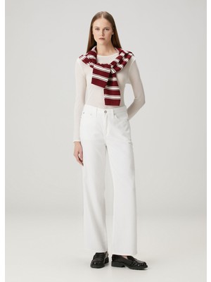 Rag & Bone Logan Wide Leg Beyaz Jean Pantolon