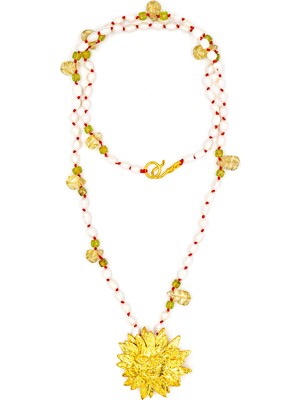 Maison Mara Apollo Pearl Peridot 22 Ayar Altın Kaplama Kadın Kolye