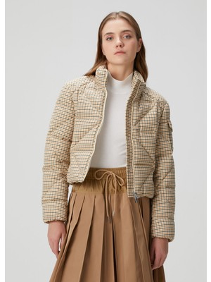 Moncler Keros Bej Ekoseli Mont