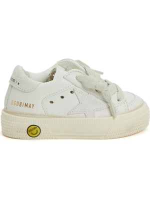 Golden Goose May Beyaz Unisex Çocuk Deri Sneaker