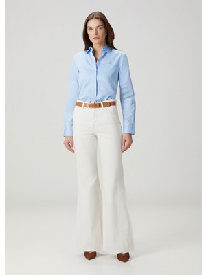 7 For All Mankind Krem Flared Jean Pantolon