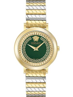 Versace VRSCVE0O00225 Altın Rengi Metalik Gri Çelik Kadın Kol Saati