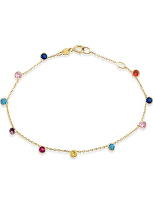Orena Jewelry Rainbow Station 14 Ayar Altın Kadın Bileklik