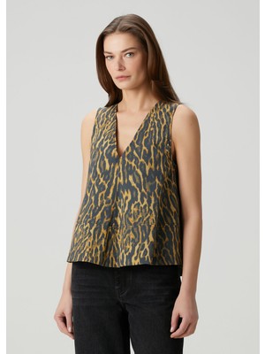 Ganni Leopar Desenli Bluz