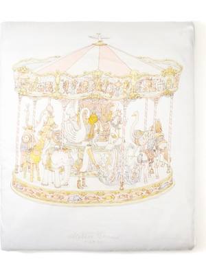 Atelier Choux Pembe Carousel Baskılı Saten Çarşaf